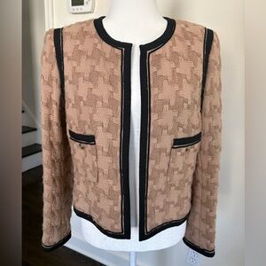 CHANEL Tan and Black Textured Blazer